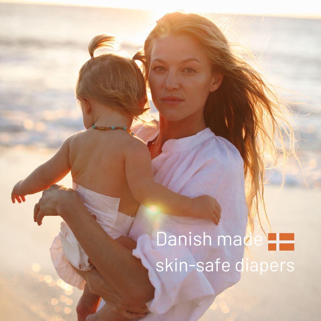 Joonya Baby Diapers, Size 1 XS (4-9 lb) - 1 Bag of 32 - New Range - NonToxic, Eco-Friendly, Ultra Slim, Overnight Use - Made in Denmark