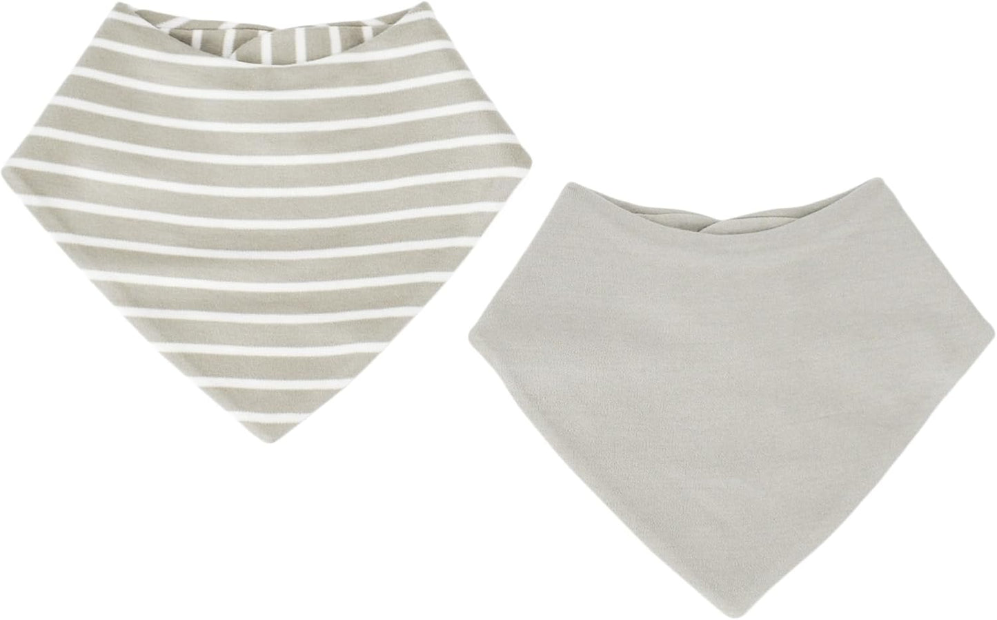 Woolino Merino Wool Baby Bibs - Highly Absorbent Bandana Bib with Cotton Outer Layer and Merino Wool Inner Layer - Pack of 2