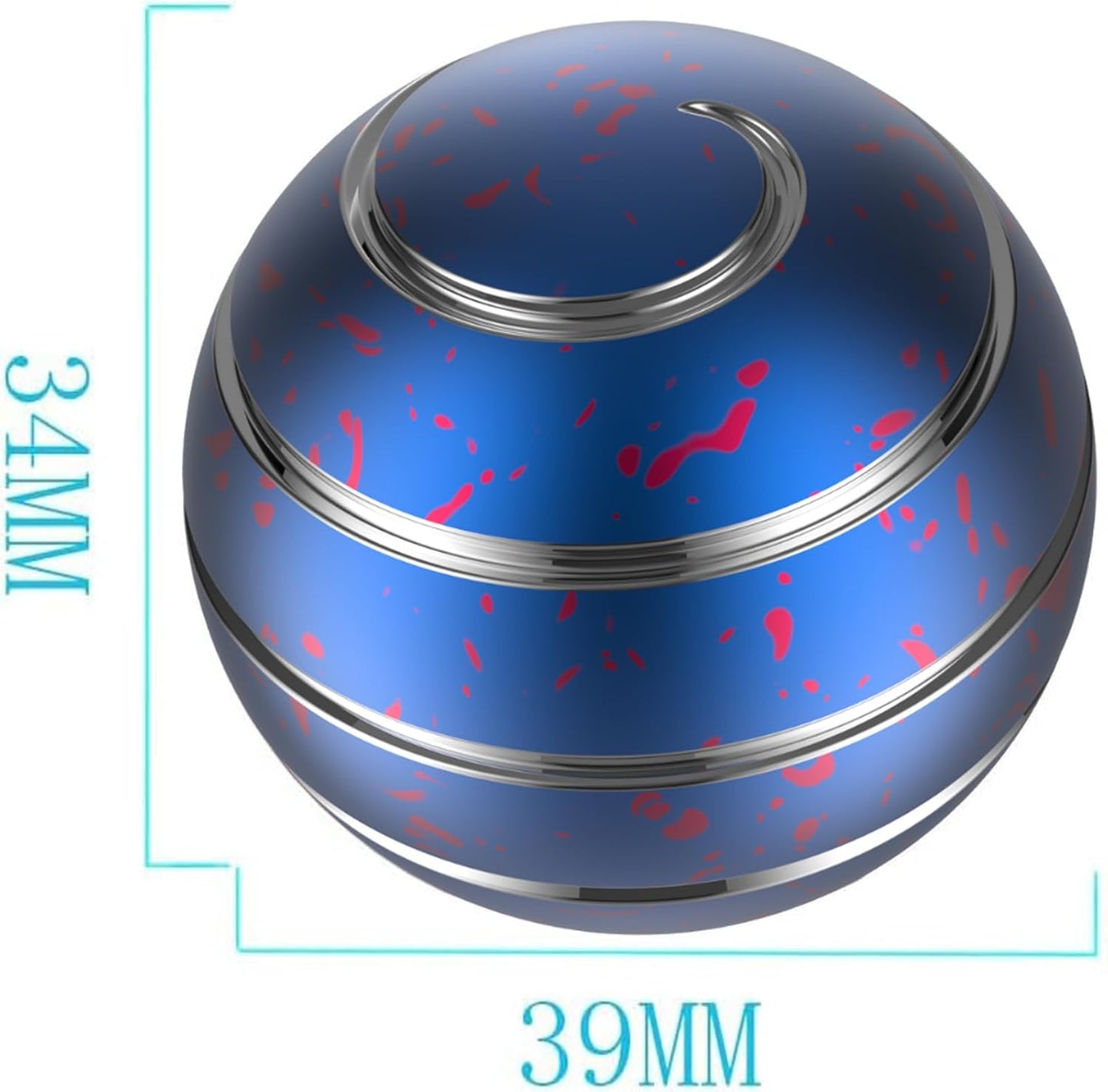 Kinetic Desk Toys, 1.54'' Kinetic Spinning Desk Toys for Kids Adults, Fidget Toys for Party Favors, Christmas Stocking Stuffers, Easter Basket (39MM, Blue Pink)