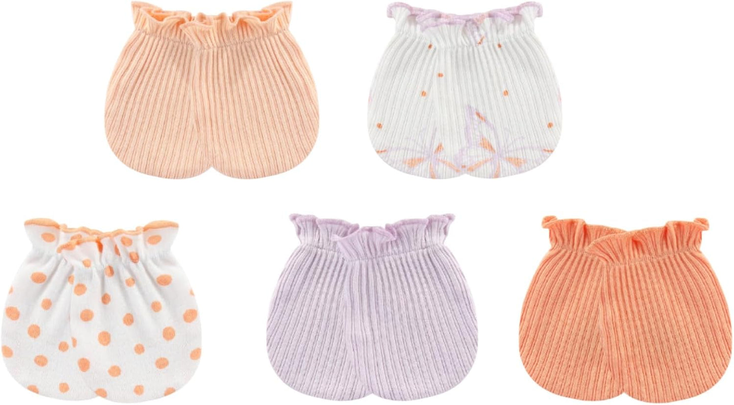 Baby Hat and Mittens Set Cotton Newborn Baby Hats Caps for Boys and Girls, 0-6 Months