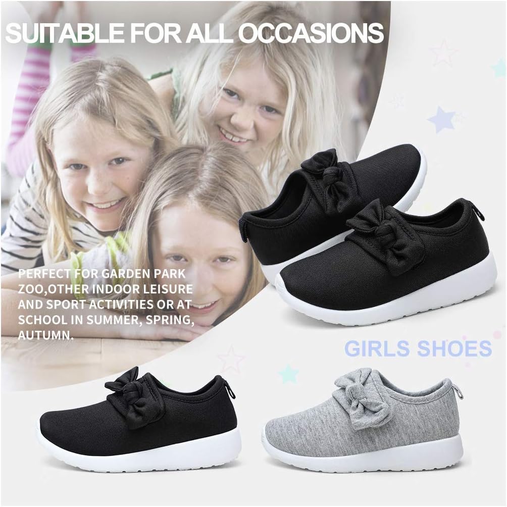 nerteo Toddler Girl Shoes Lightweight Slip On Sneakers for Kids