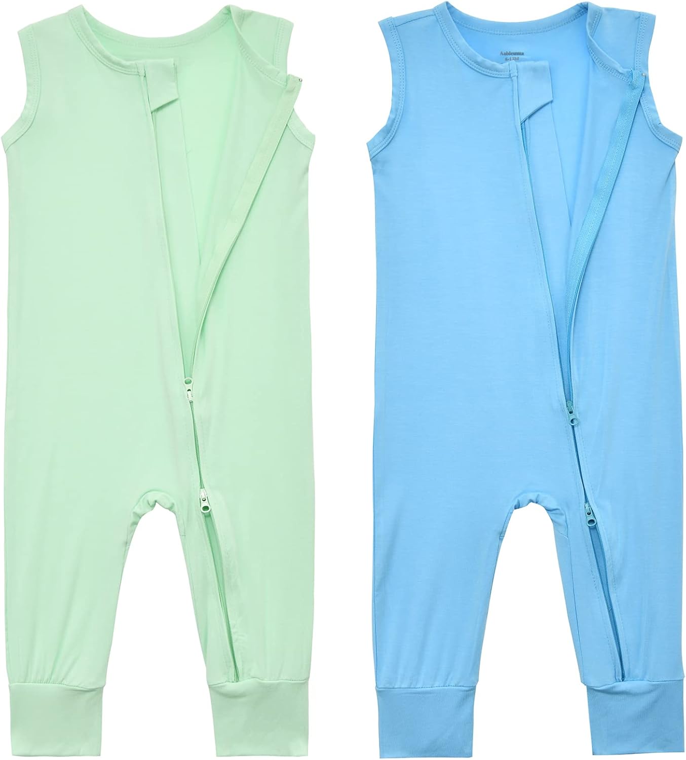 Baby Sleeveless Romper Zipper Toddler Summer Jumpsuit Rayon Outfits Infant Footless Pajamas 0-24m