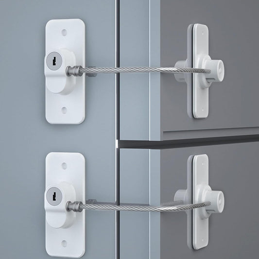 Fridge Lock (2 Pack),Refrigerator Lock with Keys,for Fridge, Cabinet Locks, Drawers, Dishwasher, Toilet and Child Safety Cabinet Locks, Traceless Adhesive No Drilling (White)