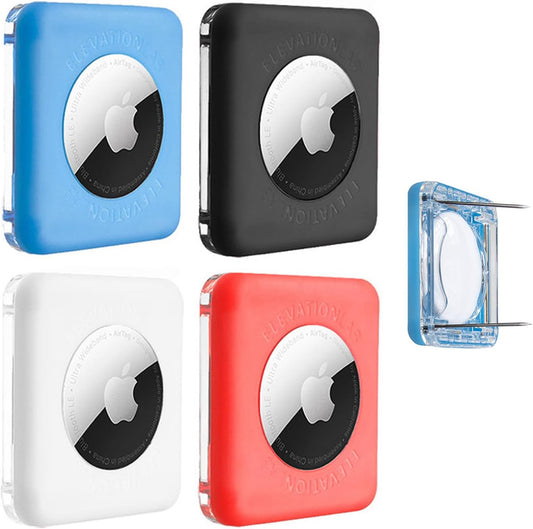 Elevation Lab TagVault AirTag Dual Safety Pin (Pack of 4) - The Most Secure AirTag Holder for Kids, Low-Profile, Doesn't Dangle, Elevation Lab - Blue, White, Black, Red