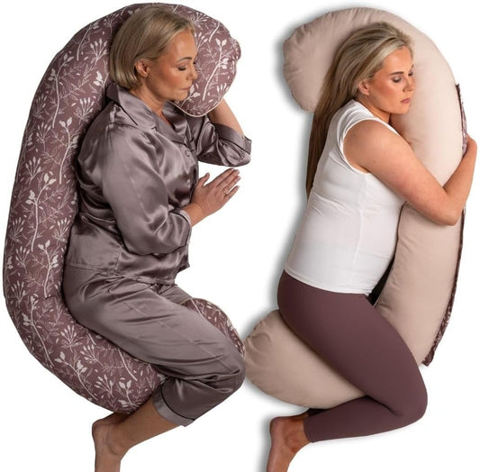 BellaMoon C Shaped Pregnancy Pillow for Sleeping (55 Inch) Maternity Body Pillow with Cooling Cover Soft Support for Women, Back, Legs, Belly C Pillow for Side Sleeping & Full Body pillows for adults