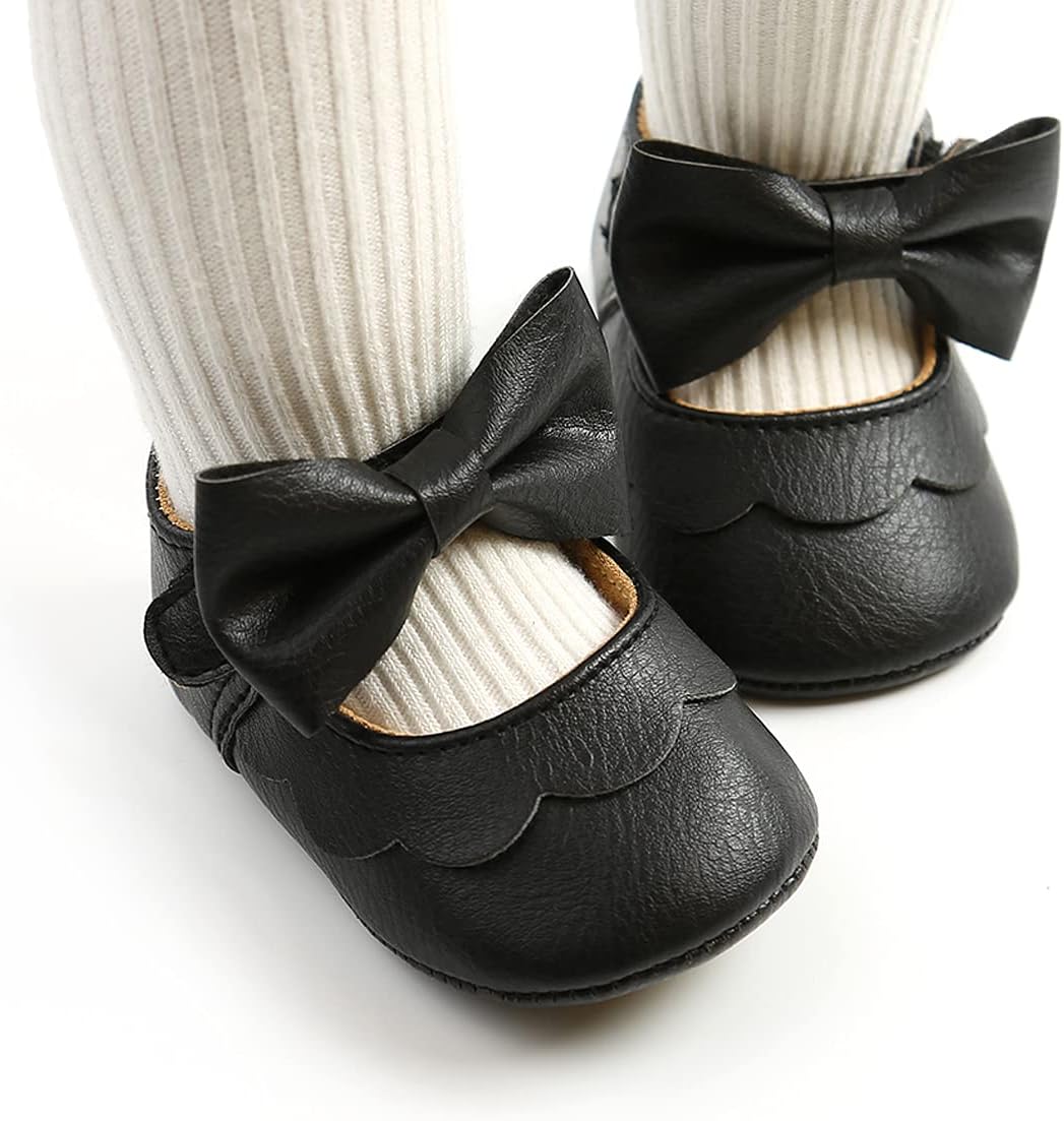 Baby Shoes Mary Jane Flats Non Slip Soft Sole Infant Toddler Sneakers First Walkers Party Christmas Dress Shoes