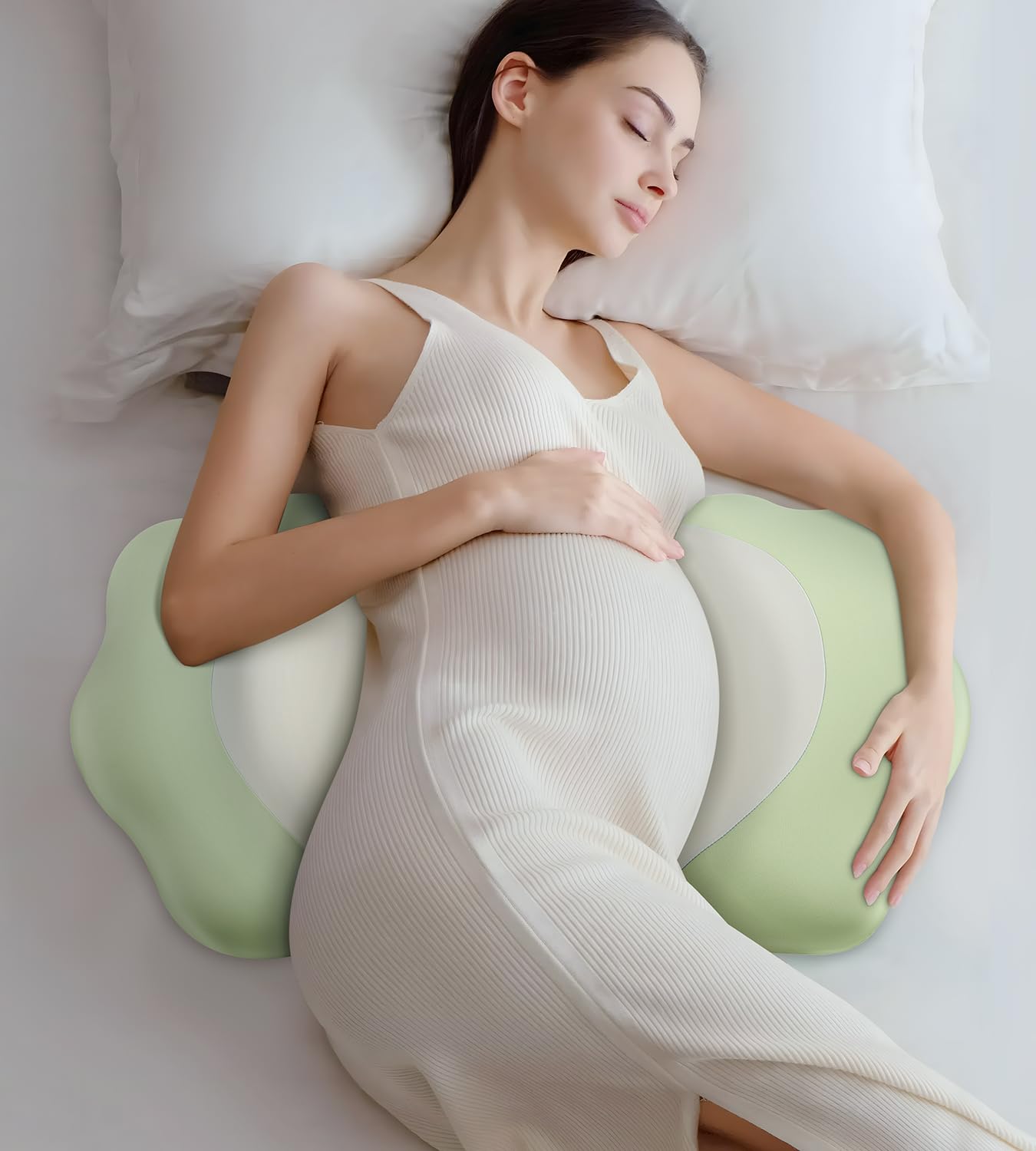 Pregnancy Pillows for Sleeping, Memory Foam Maternity Pillow Support for Back Belly HIPS, Adjustable Travel Wedge Pillow for Pregnant Women, Side Sleeping Pregnant Pillows with Cooling Pillowcase