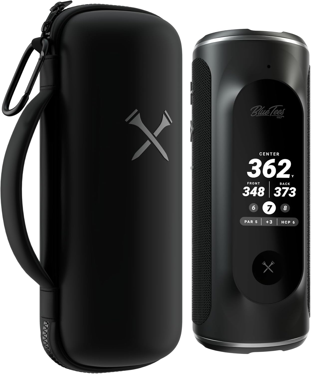 Blue Tees Golf GPS Case Compatible with Player+ GPS Speaker - Hard Carrying Protective Case, Advanced Security with Internal Magnetic Plate, Equipped with Carabiner Clip (Case Only) (Black)