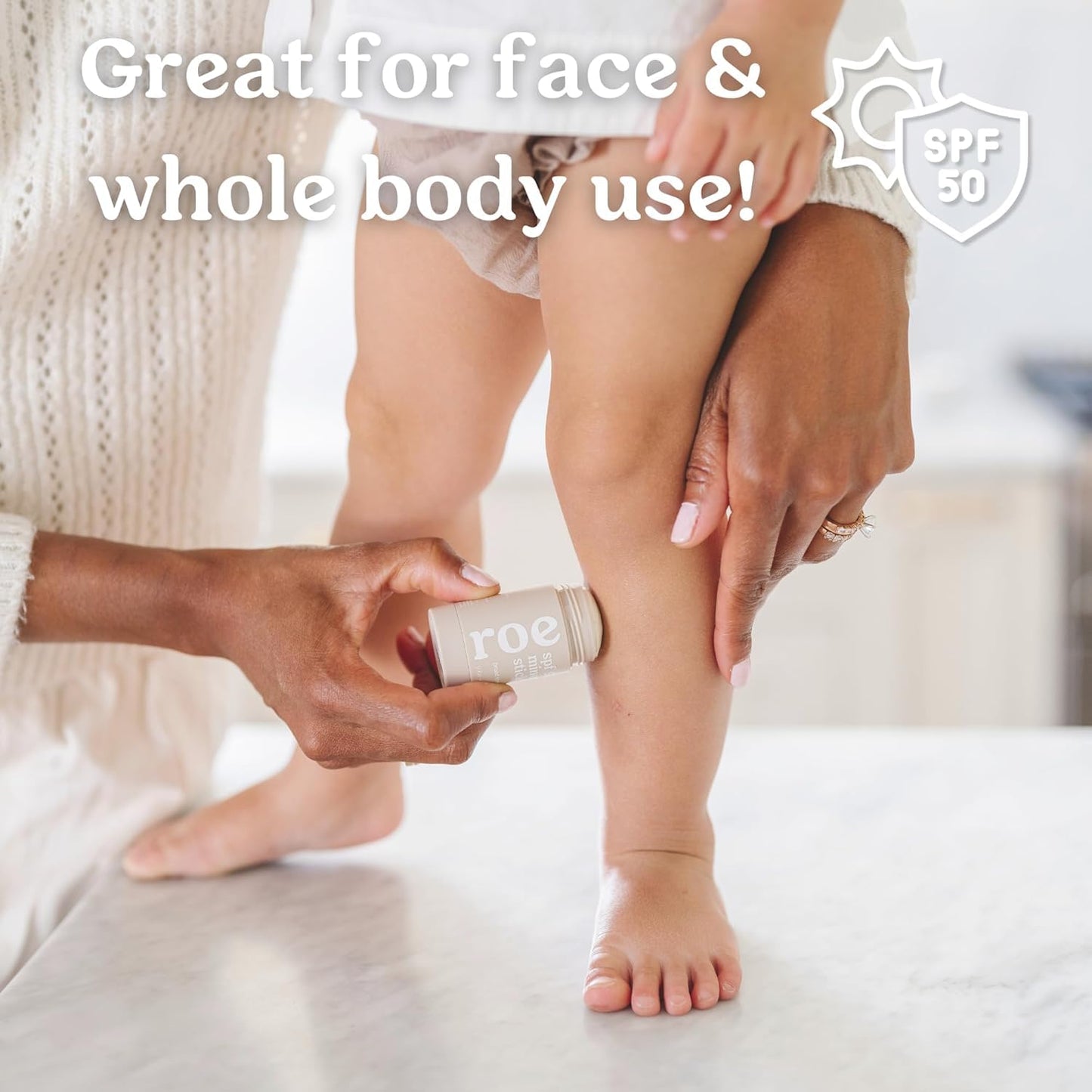 Roe Wellness- Kids Sunscreen Stick For Face & Body Sun Protoction | Reef Safe, Clean Ingredients (SPF 50 Roll-on Stick)