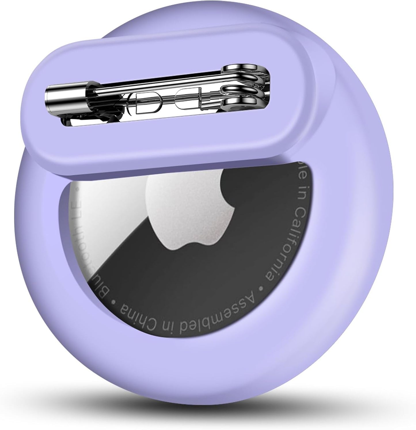 Tracker Holder for AirTag with Pin, Safe Hidden Lightweight GPS Tracker for Kids Compatible with Apple Air Tags for Child, Elderly, Pets Collar, Shoes (Purple, 1 Pack)