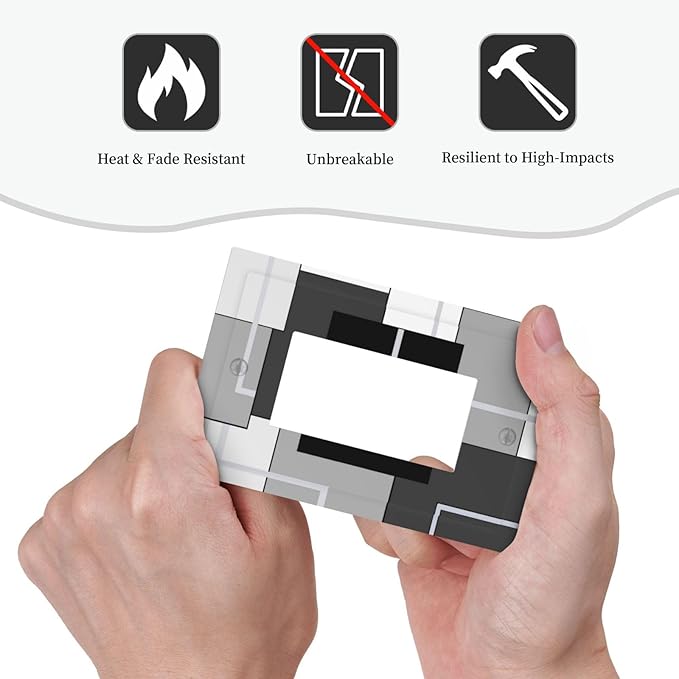 1 Gang Single GFCI/Decorator Rocker Outlet Light Switch Wall Plate Cover Modern Mid Century Aesthetics Abstract Geometric Black and White Grey Gray Decorative One Device Electrical Faceplate Dimmer