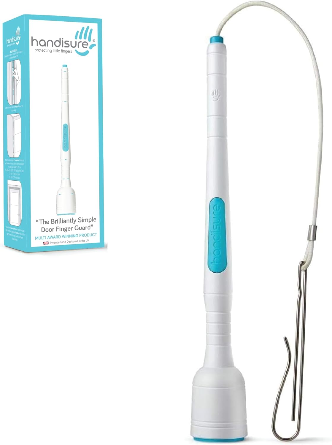 Child Door Safety Door Pinch Guard. Automatic, Hinge & Lock Side Safety, Reliable, Multiple Awards & Unique, Baby Door Stopper. Easy to Install & Build to Last Finger Guard for Door