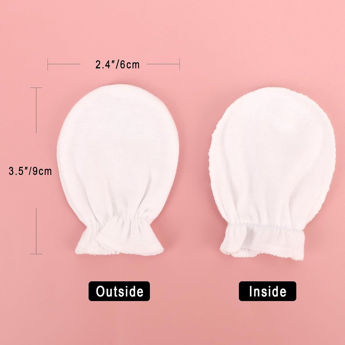 Newborn Baby Mittens No Scratch Cotton Elastic Wrist Gloves Infant Toddler Mittens for Baby Boy Girl 0-6 Months