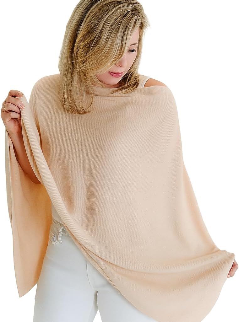 Breathable Nursing Cover Poncho – Stylish Multi-Use Breastfeeding Scarf, Car Seat Cover & Baby Blanket for Modern Moms