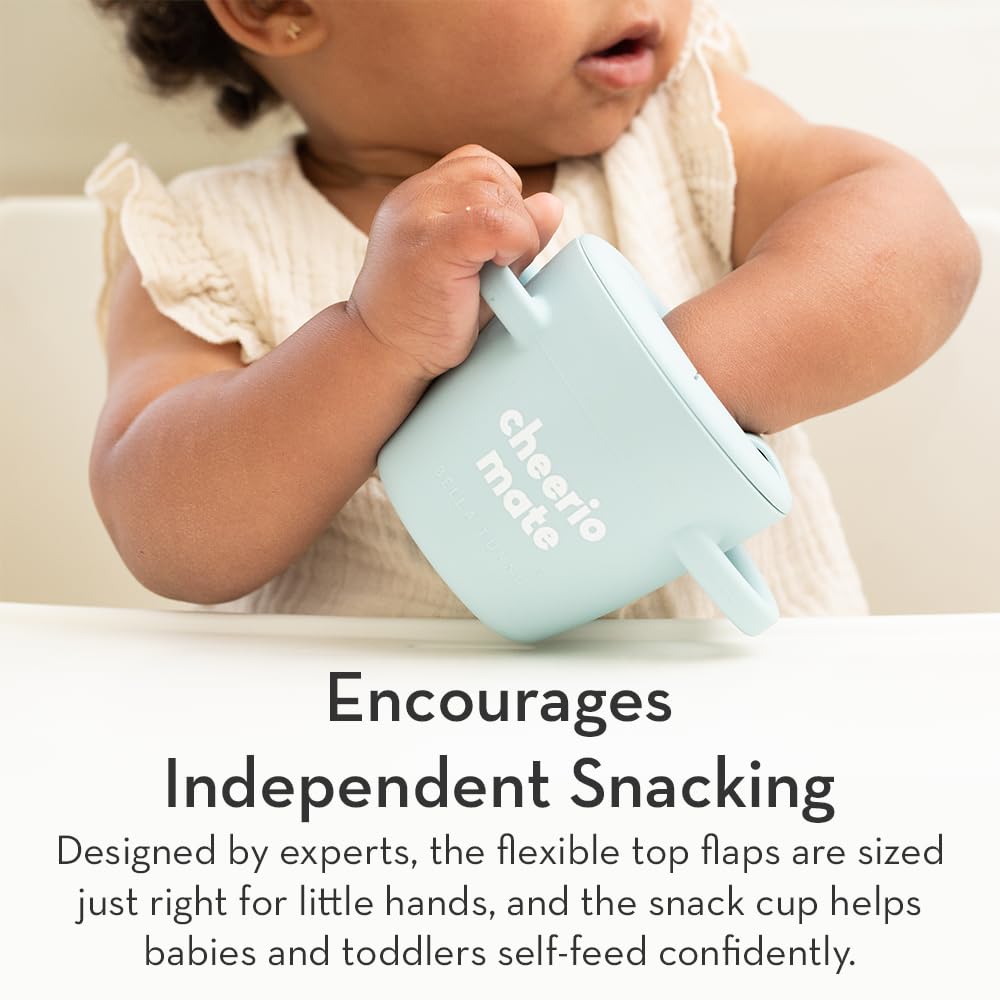 Snack Cups for Toddlers by Bella Tunno, Silicone Spill Proof Food Container with Lid, Babies & Kids 6-12 Months, S is for Snacks