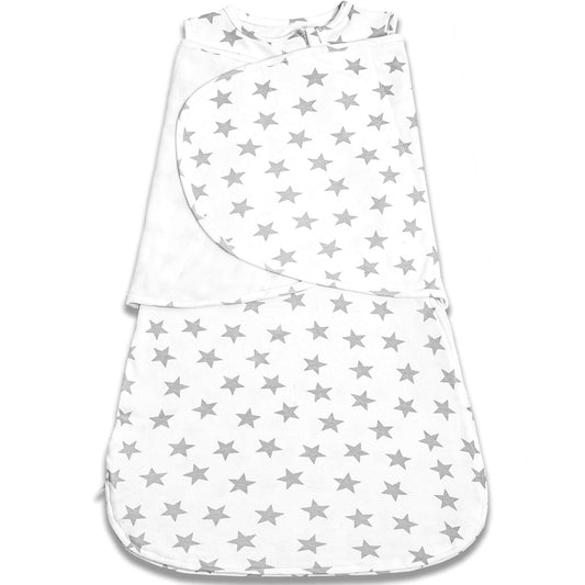 Baby Sleep sack Swaddle,Sleep Sack 3-6 Months,3-Way Adjustable Wearable Transition Swaddles Blanket Boy And Girl,100% Cotton,TOG 1.0(Gray stars)
