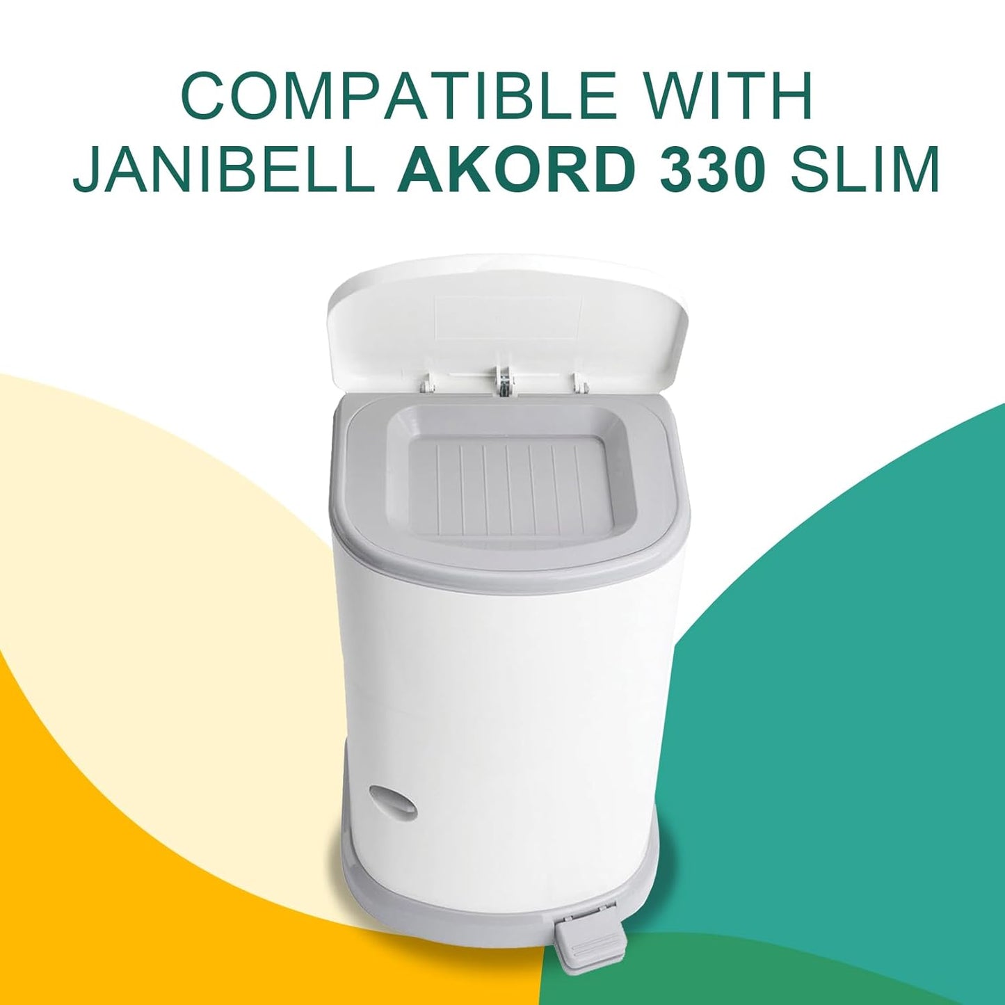 Adult Diaper Liner Refills Compatible with Janibell Akord 330 Slim 2 Pack for 1210 Diapers(Extra 10% Length&30% Thickness) Incontinence Disposal System Plant Scent to Eliminate Waste/Odor Resistant