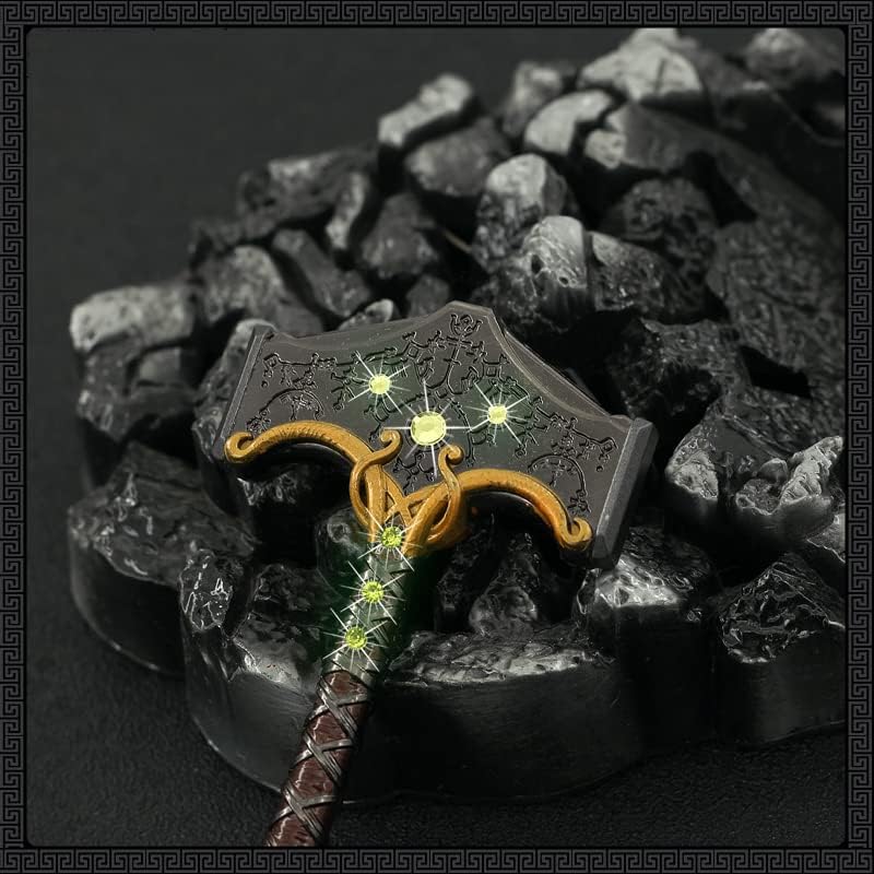 God of War Ragnarök Kratos Action Figures Game Toys Collection Keychain Desk Decoration Backpack Pendant Gift (Mjölnir the hammer of Thor)