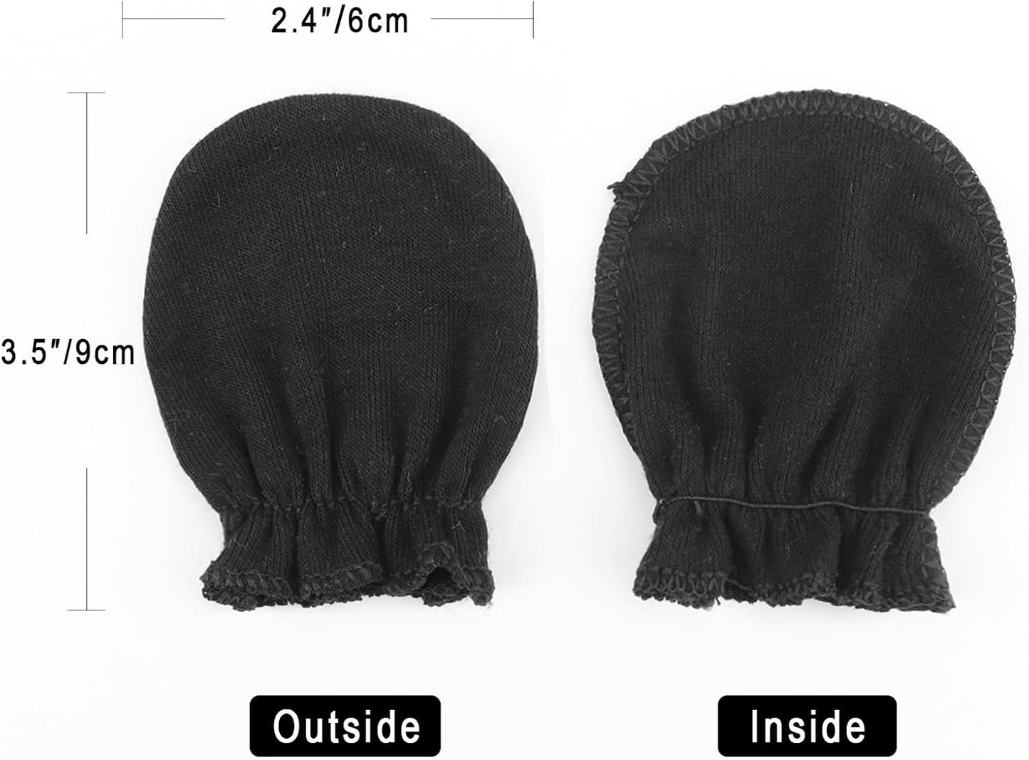 Newborn Baby Mittens No Scratch Cotton Elastic Wrist Gloves Infant Toddler Mittens for Baby Boy Girl 0-6 Months