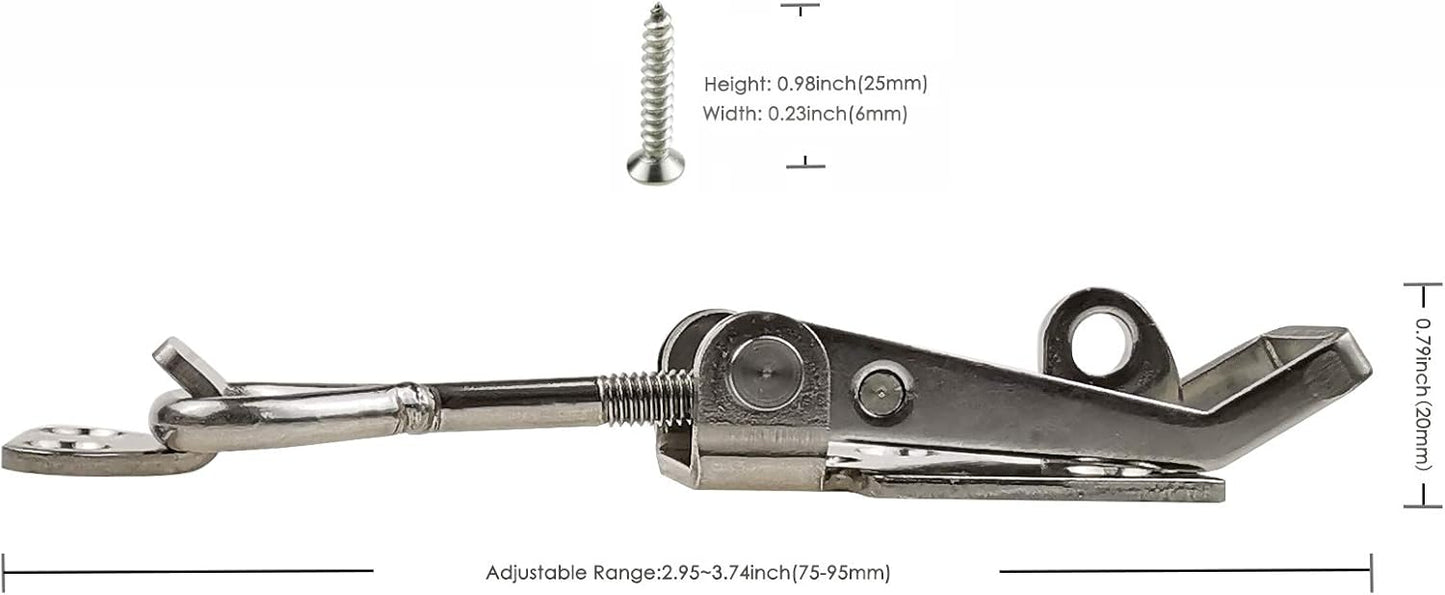 SYINE Adjustable Buckle Cabinet Boxes Lever Handle Toggle Latch Lock with Screws, 2 Pcs (SK-1S, 75-95mm)