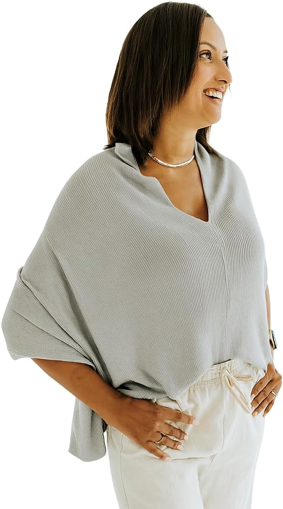 Breathable Nursing Cover Poncho – Stylish Multi-Use Breastfeeding Scarf, Car Seat Cover & Baby Blanket for Modern Moms