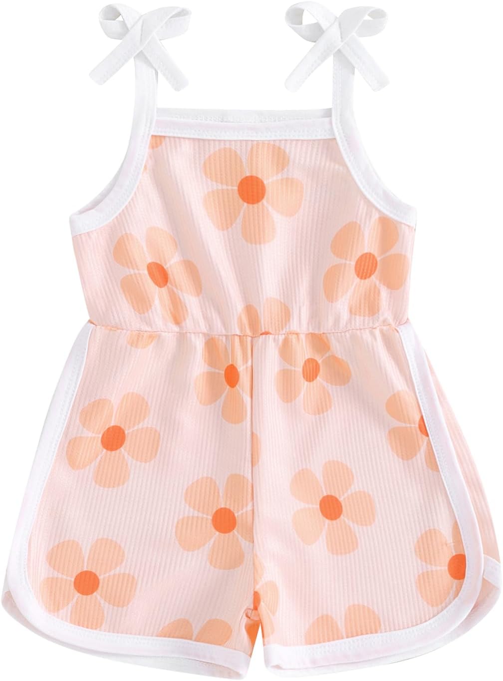 WZTYYDS Toddler Baby Girl Summer Clothes Floral Romper Tie-Up Strap Halter Jumpsuit Infant Summer Sling Playsuit 6M-3T