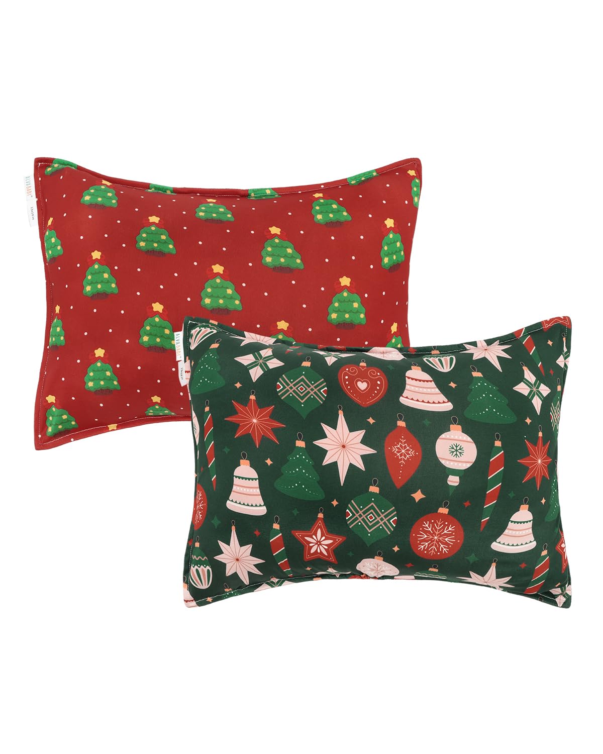 ALVABABY Toddler Pillowcases Stretchy Soft Kids Pillow Cover 2 Pack Fit 13"x 18" or 12"x16" Envelope for Girl Boy Sleepy Travel Christmas 2TPE37A