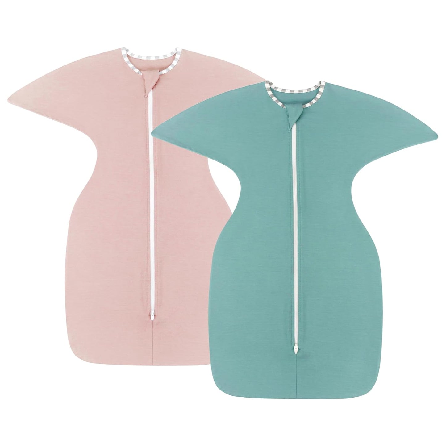 PuppyPaws Baby Sleep Sack 2-Pack Set, Transitional Swaddle, Sleep Sack 0-3 Months, Wearable Blanket Baby with 2-Way Zipper Summer, 95% Rayon derived from Bamboo, 5% Spandex