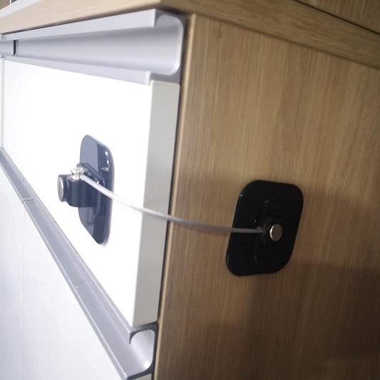 YEYA Upgraded Refrigerator Locks for Adults, Drawer Lock with Key, Cabinet Lock for Baby Proofing 2 Pack Black