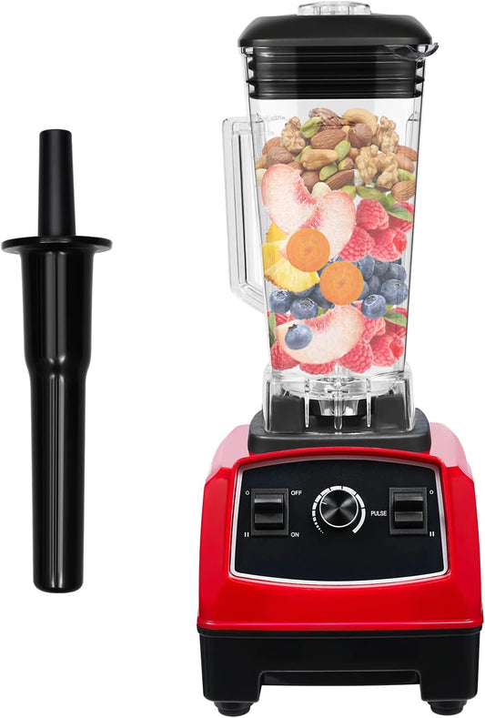 Blender 2L Automatic Smoothie Mixer Baby Food Blender 68oz Fruit Vegetables Juicer 2200W High-Speed Blender Tabletop Soundproof Milkshake Maker (Red)