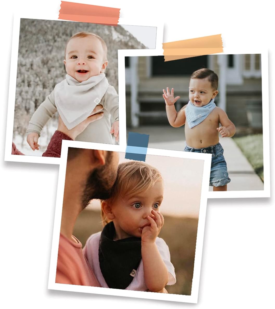 Kishu Baby Indi Organic Baby Bandana Bibs – Fairtrade 4-Way Reversible Drool Bibs for Boys & Girls – Unisex (Set of 5)