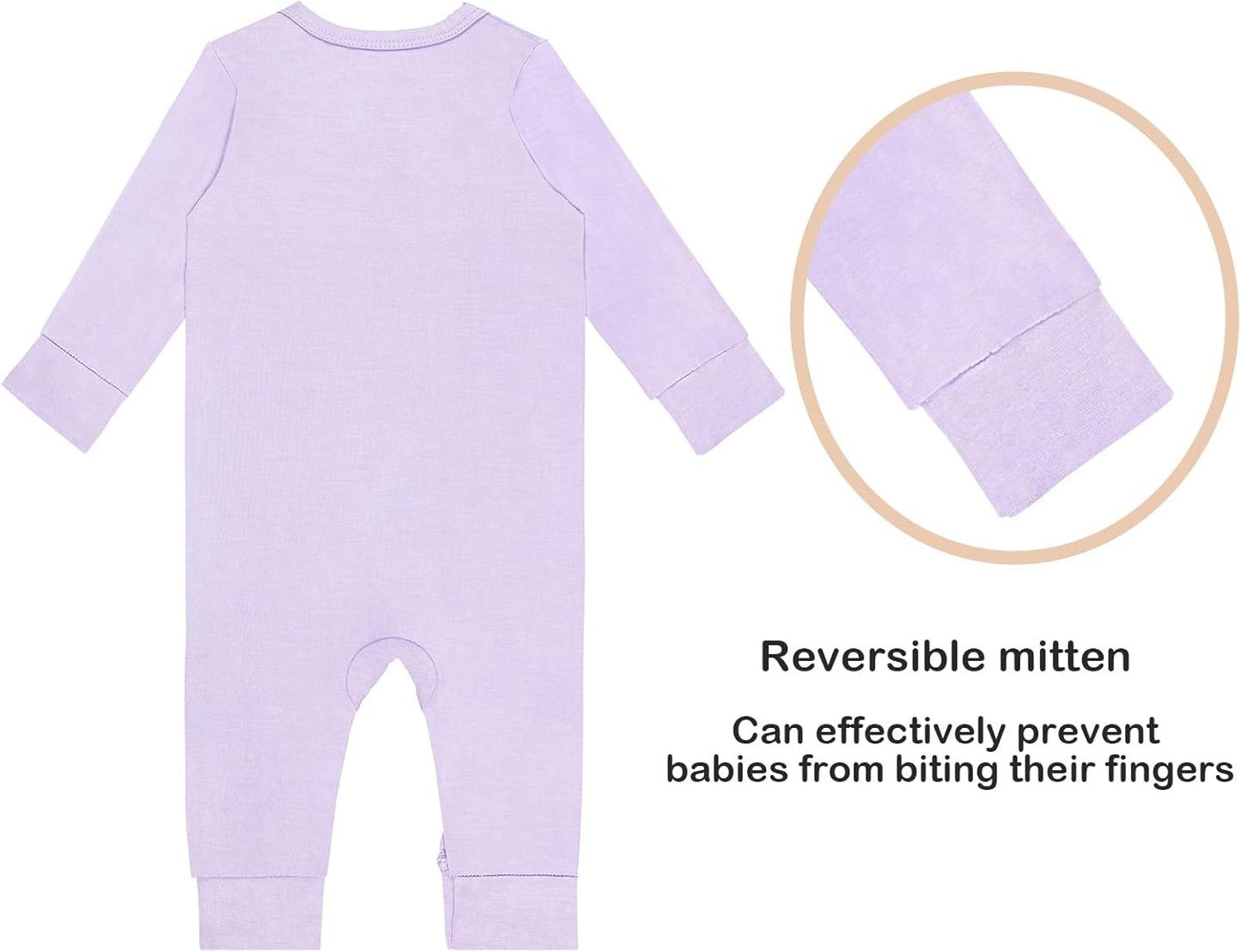 GUISBY Rayon Baby Pajamas, Long Sleeve with Snap Closure Pajamas Sleepers