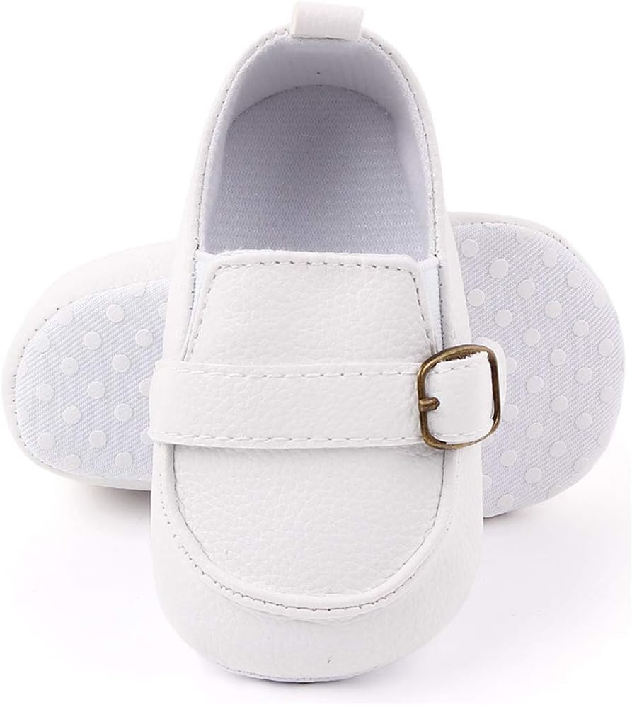 LONSOEN Baby Girls Boys Loafers Prewalker Dress Crib Shoes