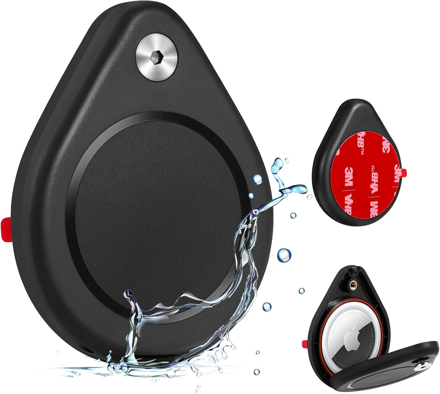 Surface Adhesive Mount for airtag-The Secure Adhesive Lock Case for airtag, Discreet, Security Tool, for Car, Truck, Skis and More(1Pack,Black)