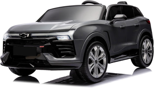 Hetoy 24V 2-Seater SUV Licensed Chevrolet Blazer Ride On Car Toy w/Parent Remote Control, 3 Speeds, Wireless Music, MP3 Player, Electric Car for Kids Ages 3-8, Grey