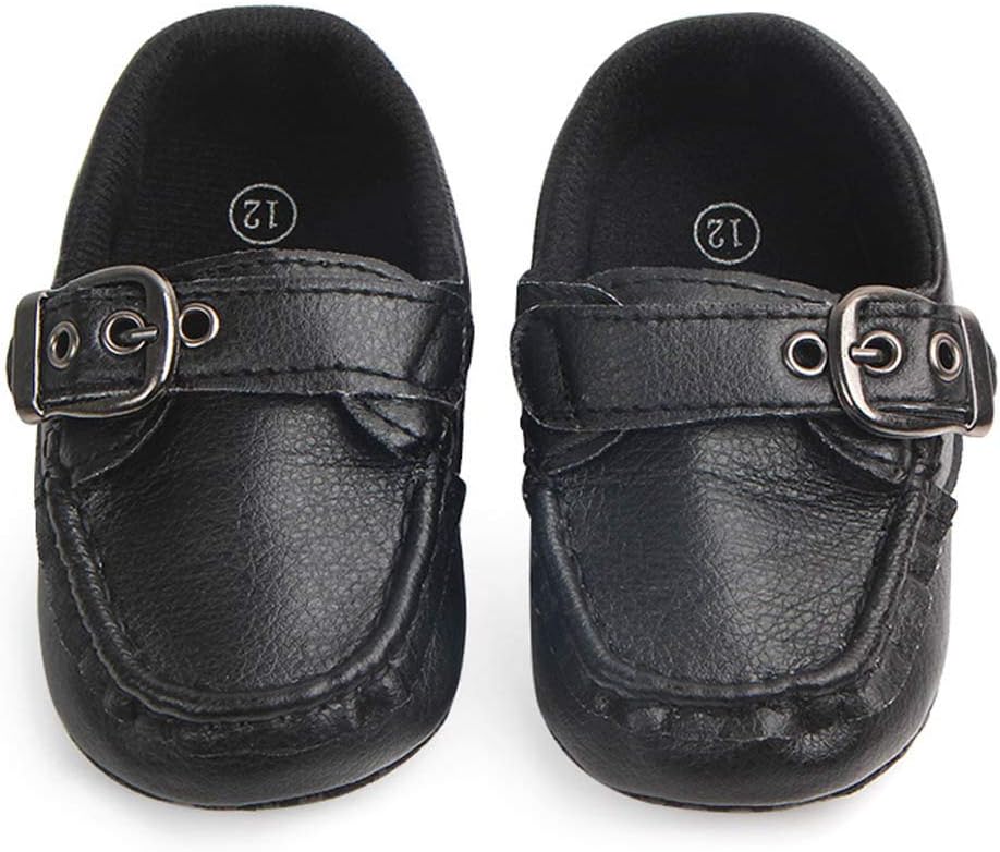 LONSOEN Baby Girls Boys Loafers Prewalker Dress Crib Shoes