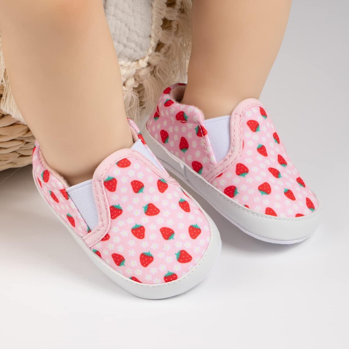 Morbido Infant Baby Boys Girls Canvas Sneaker Toddler Slip On Anti Skid Newborn First Walkers Candy Shoes for 0-18 Months