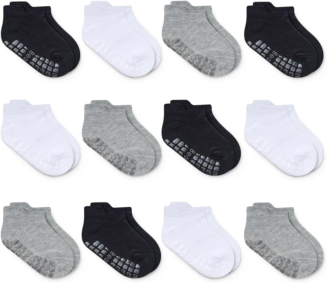 Baby Non Slip Ankle Socks with Grippers for 0 Months-7 Years Old Walking Socks