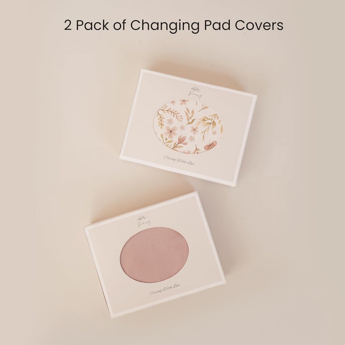 Konssy 2 Pack Stretchy Changing Pad Covers for Girl, Boy, Silky Soft Changing Table Cover, Breathable Baby Nursery Diaper Chang Pad Sheets (Pink Spring,Pink)