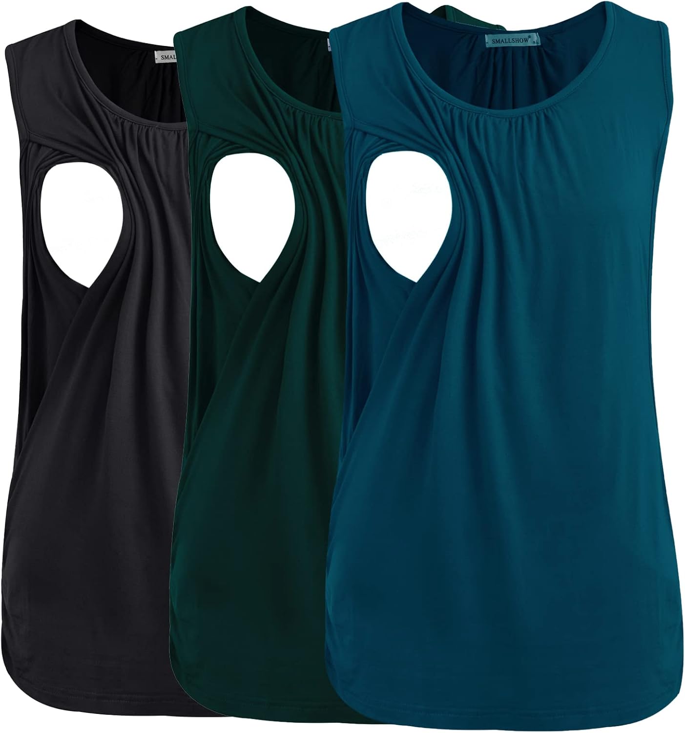 Smallshow Women's Maternity Nursing Tank Tops Breastfeeding Clothes 3-Pack