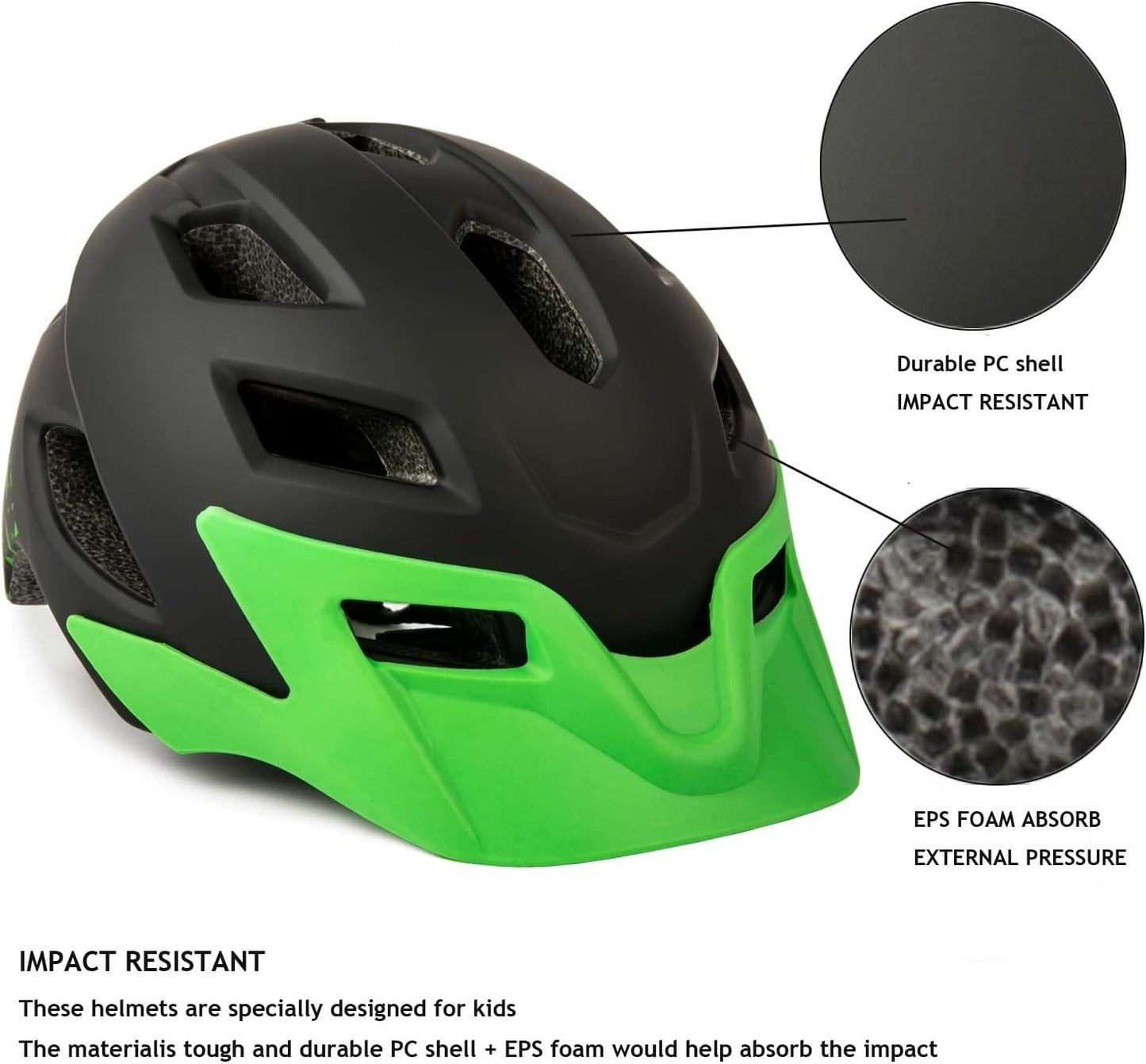 Kids Helmet, Exclusky Kids Bike Helmet Adjustable Safety Lightweight Children Bicycle Helmet for Kids Skating Cycling Scooter Boys and Girls Bicycle Helmets Ages 5-8-14