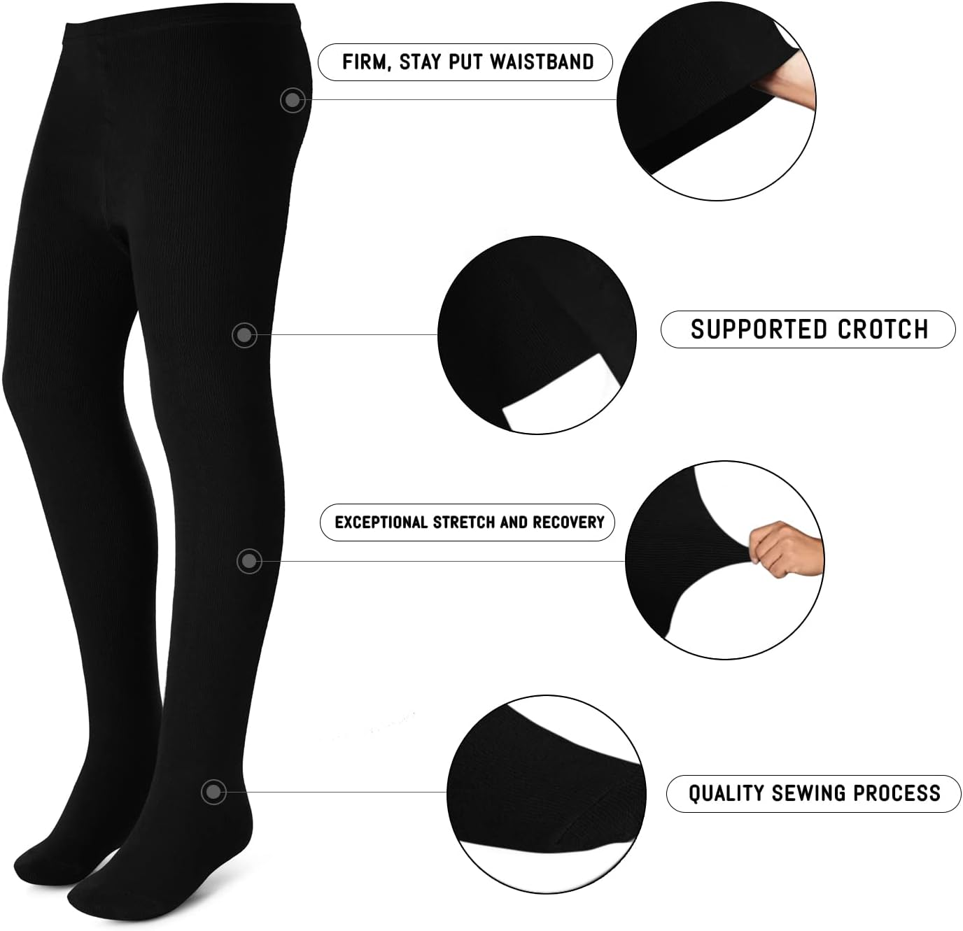 Kids, Girls thin Ribbed Cotton tights, Comfy, Soft Flat Tights Made from Breathable cotton| Great Tights For Uniform,