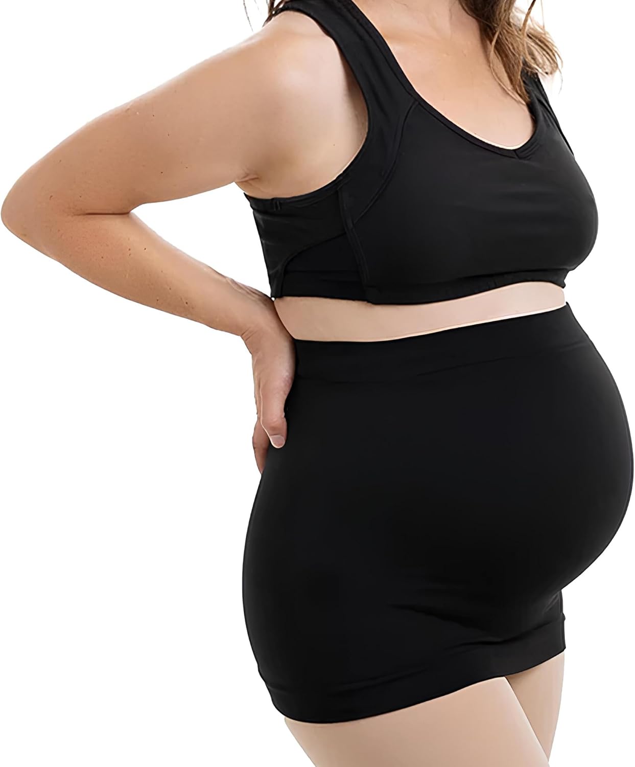 Maternity Belly Band - 4-Way Stretch Post Partum Belly Band For Lumbar & Back Support - Pregnancy Gifts for Moms