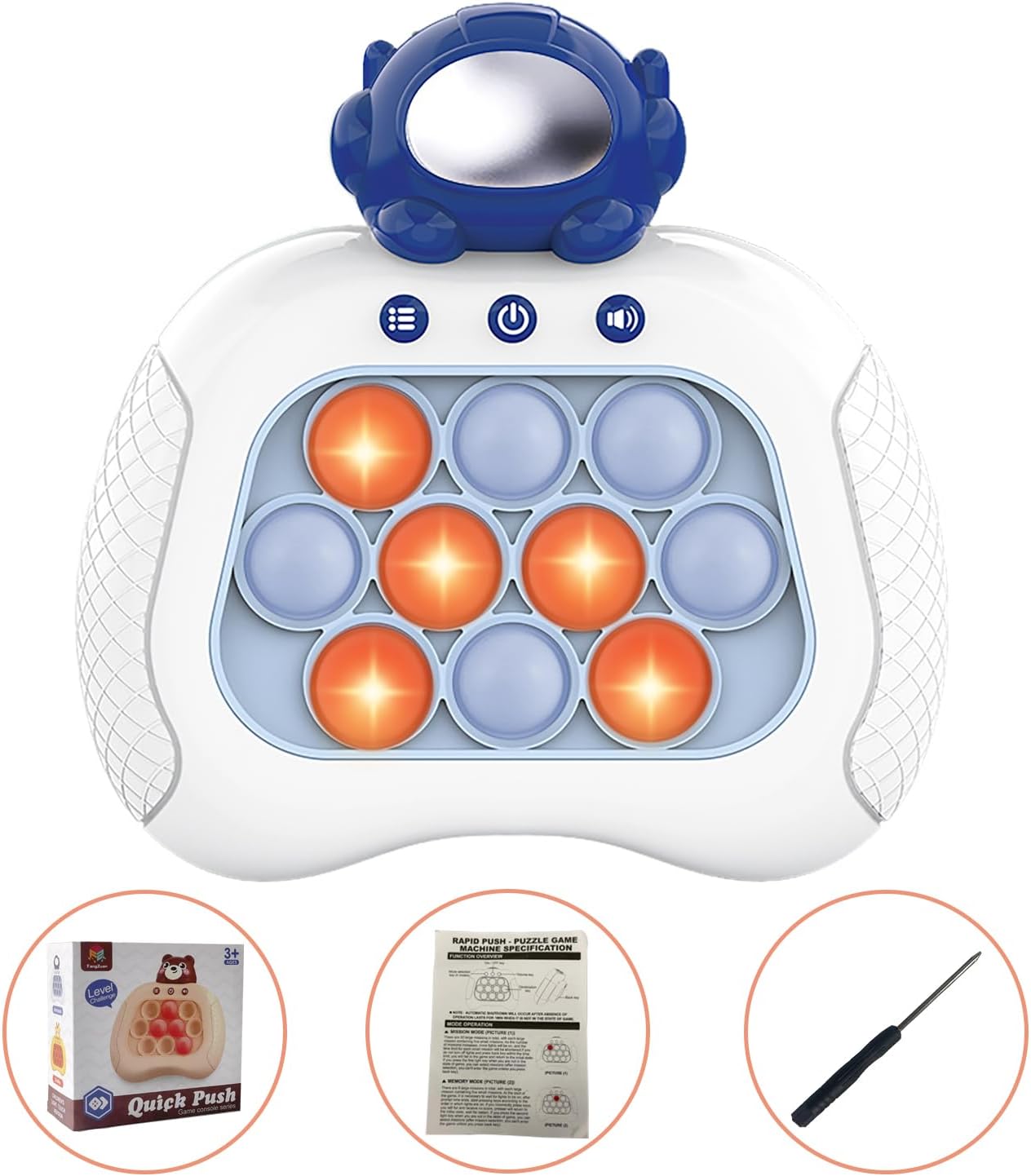 Pop The Target! Handheld Speed Pushing Game Machine: A Fun Multiplayer Game for Family. Fidget Game Toy for 6 7 8 9 10 11 12 Years Old Astronaut