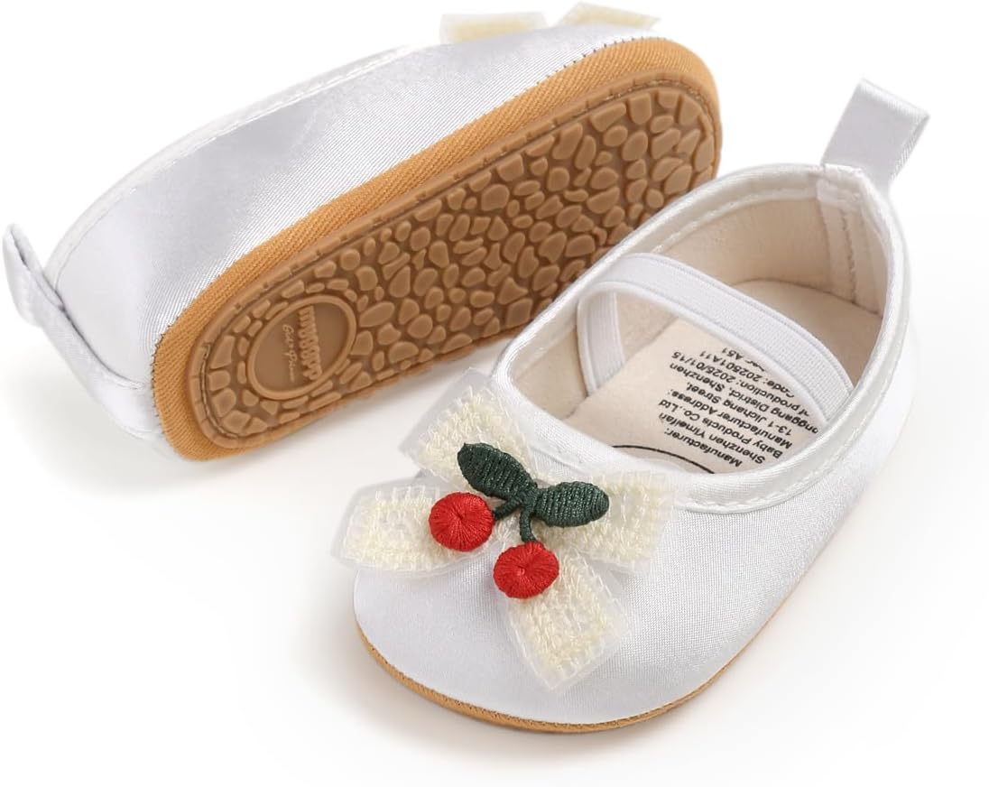Baby Shoes Mary Jane Flats Non Slip Soft Sole Infant Toddler Sneakers First Walkers Party Christmas Dress Shoes
