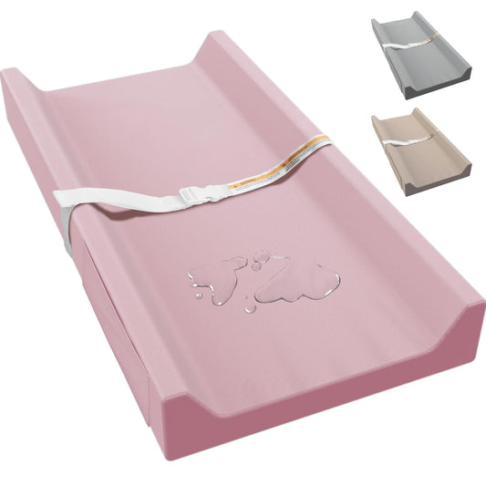 Vegan Leather Baby Changing Pad, Waterproof & Wipeable Soft Diaper Changing Mat 32“ x 16.6" Comfortable Infant Changing Station for Dresser & Table