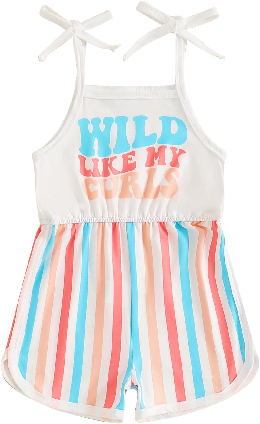 WZTYYDS Toddler Baby Girl Summer Clothes Floral Romper Tie-Up Strap Halter Jumpsuit Infant Summer Sling Playsuit 6M-3T