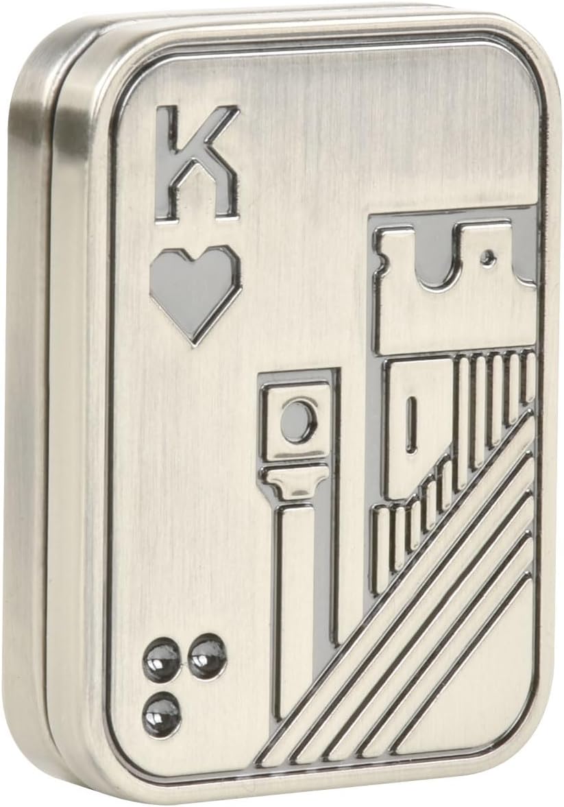 Metal Fidget Slider Magnetic Metal Fidget Toys Adults Magnet Fidget Toys for Adults Stress Relief ADHD Office Fidget Toys for Desk Adult-K Silver EDC Poker Fidget Slider