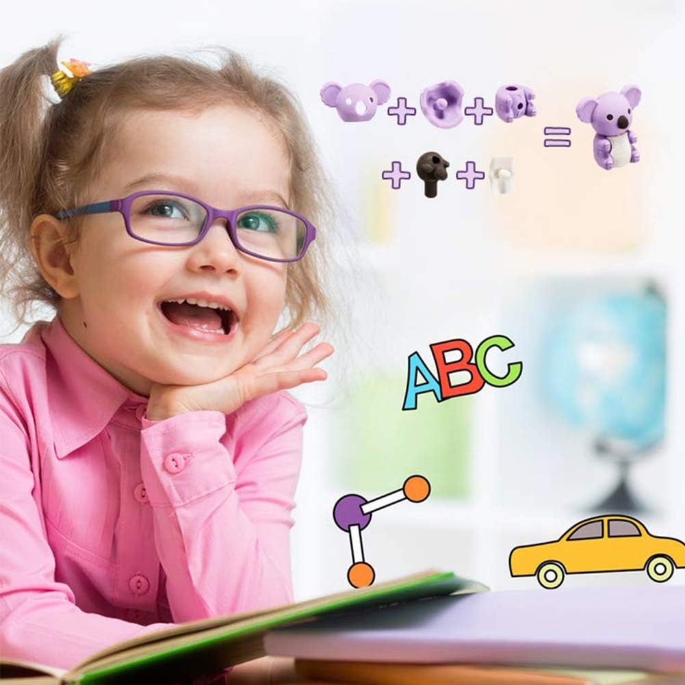 35Pcs Animal Erasers Desk Pets for Kids Animal Pencil Erasers Bulk Puzzle Eraser Toys Gifts for Classroom Prizes,Game Reward,Treasure Box,Easter Egg Fillers,Goodie Bag Stuffers,Party Favors