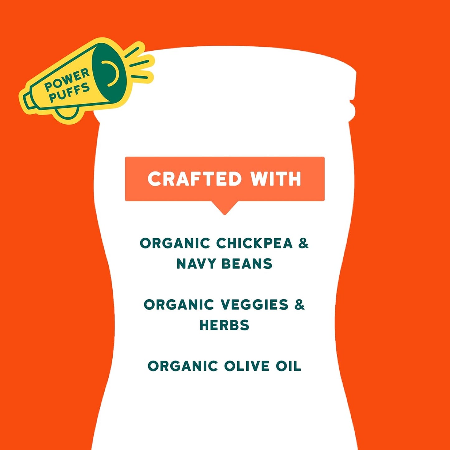 Serenity Kids 6+ Months Grain-Free Allergen-Safe Puffs for Toddlers & Babies - No Grains, Gluten, Nuts, Rice - Organic Veggies, Legumes, Olive Oil, Tomato & Herbs - 6 Count - Can Of Puffs